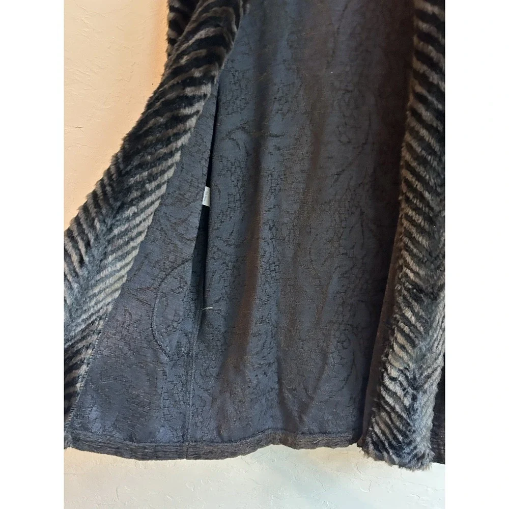 Silverado Faux Fur Trim Long Coat L Western Boho Cowgirl Retro Brown Jacket‎